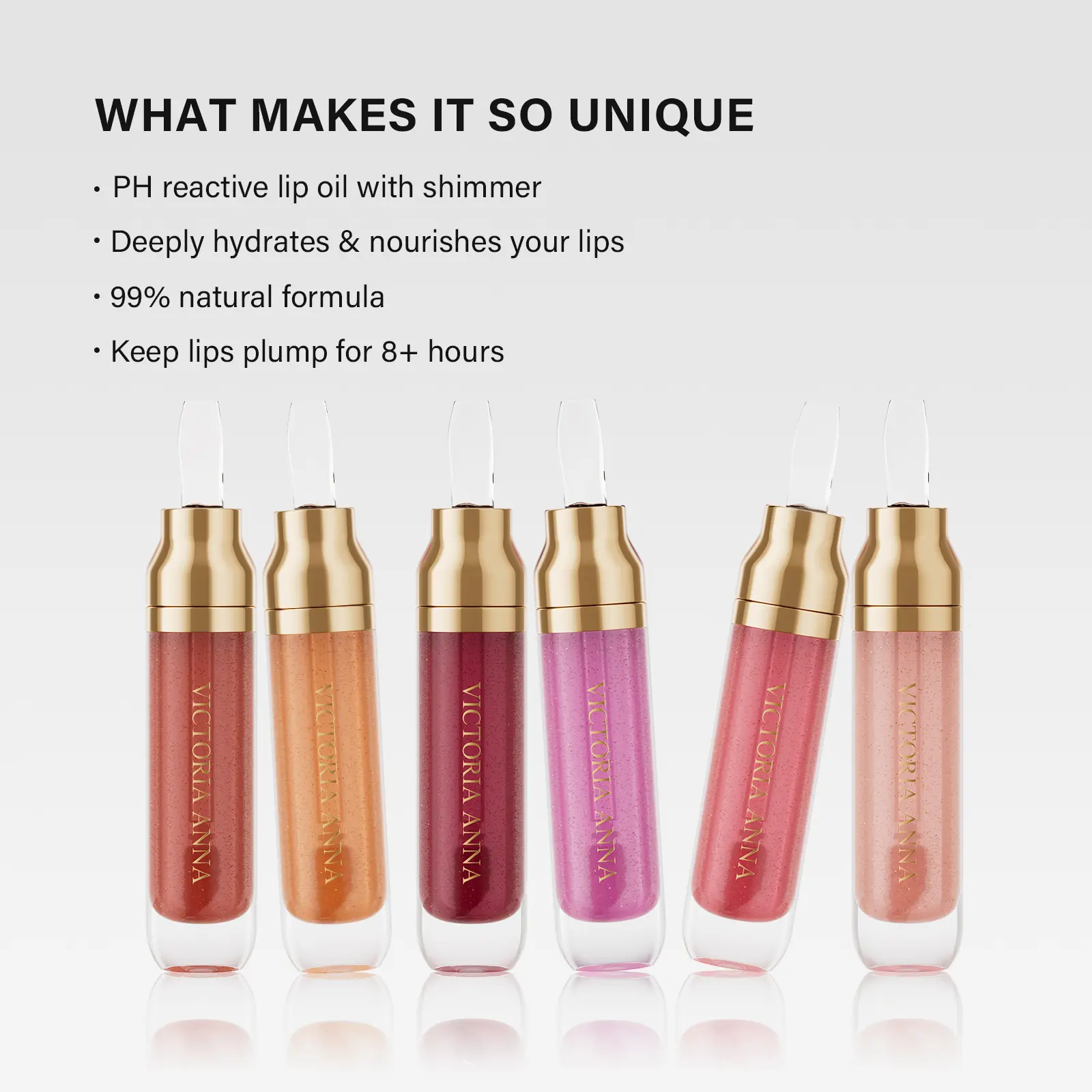 Victoria Anna 6 color shades Lip Gloss, Mirror Lip Glaze, Glossy Lip Stain, Transfer-Proof, Metal Applicator, Long-Lasting, Moisturizing, Liquid Lipsticks, Plumping, Not Easy To Fade, Makeup, Cosmetics