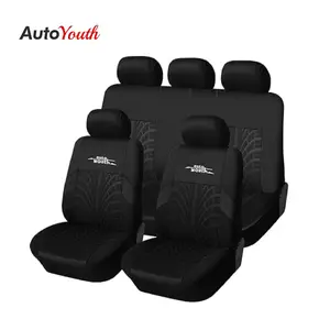Full Set Car Seat Covers, 5-Seater Seat Cover, Universal breathable Seats Cover Fit All Seasons, Airbag Compatible and Rear Split 5 Passenger Seats Cover Full Set, Universal Fit for Most Cars, Trucks & SUVs Black
