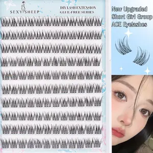 Falsies Self Adhesive Eyelashes, Press On Lashes, Glam Volume Lashes, Black, No Glue Needed, Invisible Band,  Applicator - Voluminous