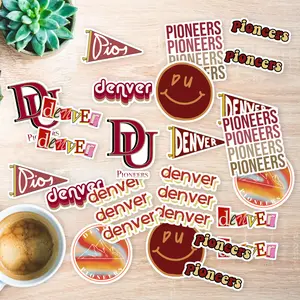 Stickers Pack 20 Pcs University Car Skateboard of Guitar Denver Colorful Pioneers Aesthetic Bumper DU Waterproof Luggage Water Bike Laptop Vinyl Bottle