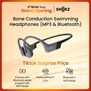 SHOKZ OpenSwim Pro - Open-Ear Bone Conduction Bluetooth Headphones & 32GB MP3 Player, IP68 Waterproof, Secure Fit for Workouts, Running and Swimming