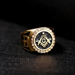 Men's Vintage Creative Stainless Steel Cross Letter Geometric AG Ring - Anti-Rust Steel Rings, Domineering Fashion Costume Jewelry Accessory