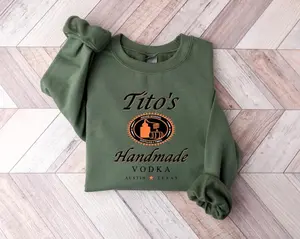 Tito Crewneck Sweatshirt, TITO'S Handmade Vodka Sweatshirt, Austin Texas Label Sweater, Vodka Alcohol Sweatshirt, Tito's Fan Gift