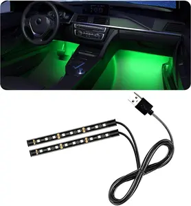 Car LED Strip Light,  LED RGB Auto Under Dash Interior Atmosphere Lights, USB Vehicle Decorative Lamp Ambient Night Light Strip, Lighting Kit Car Accessories (Green)