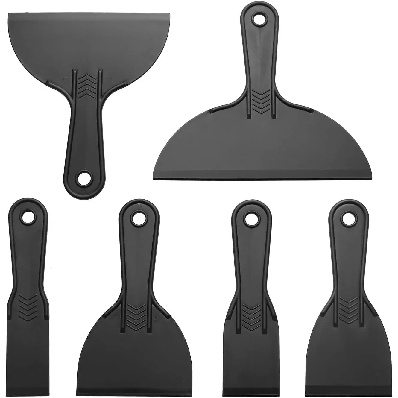 6 Pack Putty Knife, Flexible Plastic Paint Scraper Tool for Spackling,Putty Knife Set, Spreader, Spackle Tool, Plastic Putty Knife Scraper, Scraper Tool, Putty Scraper