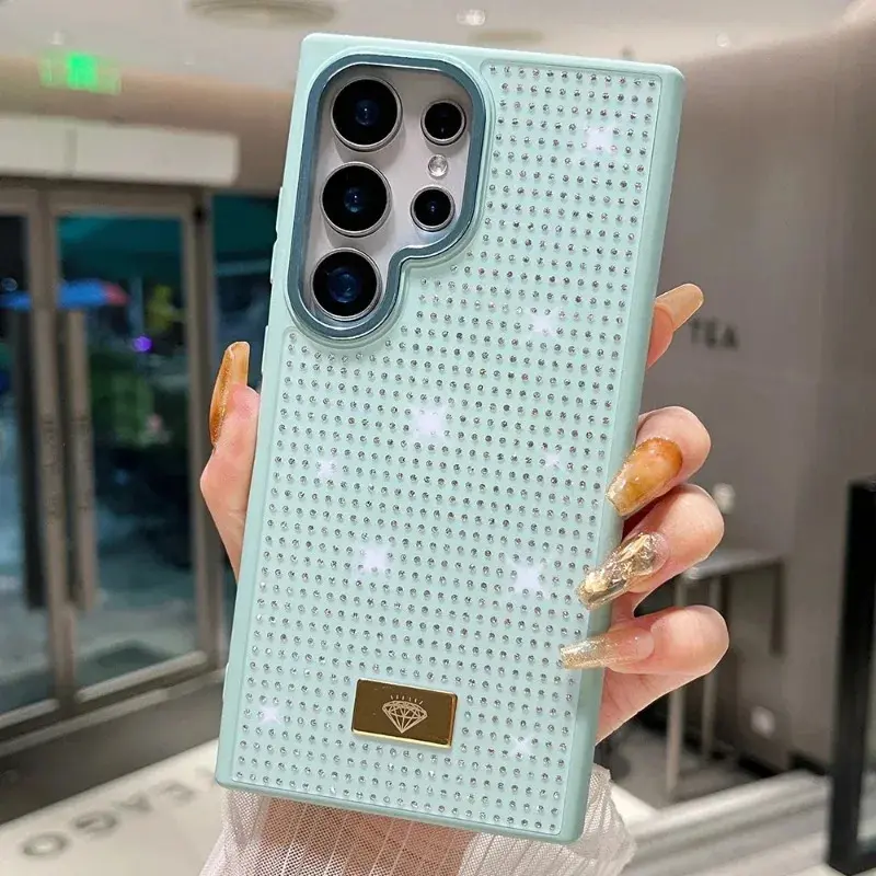 Luxury Rhinestone Glitter Smartphone Case - Hardcover for Samsung S25, S24 Ultra, S23, S22 Plus, A55, A56, Sparkling TPU Back, Drop-Resistant Mobile Device Accessory