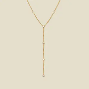 CZ Poppy Lariat Necklace