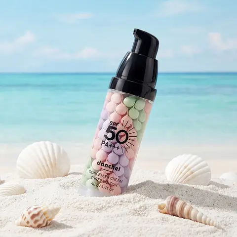 Danchel 1 Count 3-in-1 Face Primer & Isolation Cream, Oil-Controlling, Moisturizing and Makeup Base in One, SPF50+ Broad-Spectrum Sun Protection Effectively Blocks Ultraviolet Rays, Ideal for Daily Commute, Travel and Holiday Use, Makeup Prepping Cream