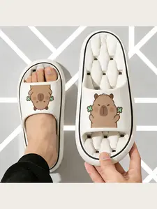 Cute Brown Bear Clogs with Shamrock Accents Soft Comfortable Slippers for Women Men Lightweight Non-Slip Home Indoor Outdoor Shoes Adorable Animal Design Warm Cozy Footwear for Daily Wear