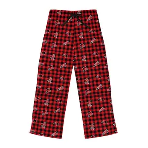 Women’s Buffalo Plaid Pajama Pants Wilderness Fort Camping Style, Buffalo Plaid Camping Print Pajama Pants, Unisex Loose Fit Lounge Pants, Outdoor Flannel Sleepwear, All Season Comfortable Wide Leg Sleep Bottoms, Cute Campfire Aesthetic Pants Men Women