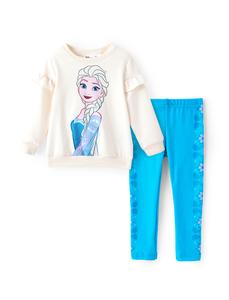 Disney Frozen Minnie Mouse Stitch Princess Fall Toddler Girl Outfit 2 Piece Long Sleeve Sweatshirt & Leggings Set Cozy Disney Frozen Characters & Floral Design