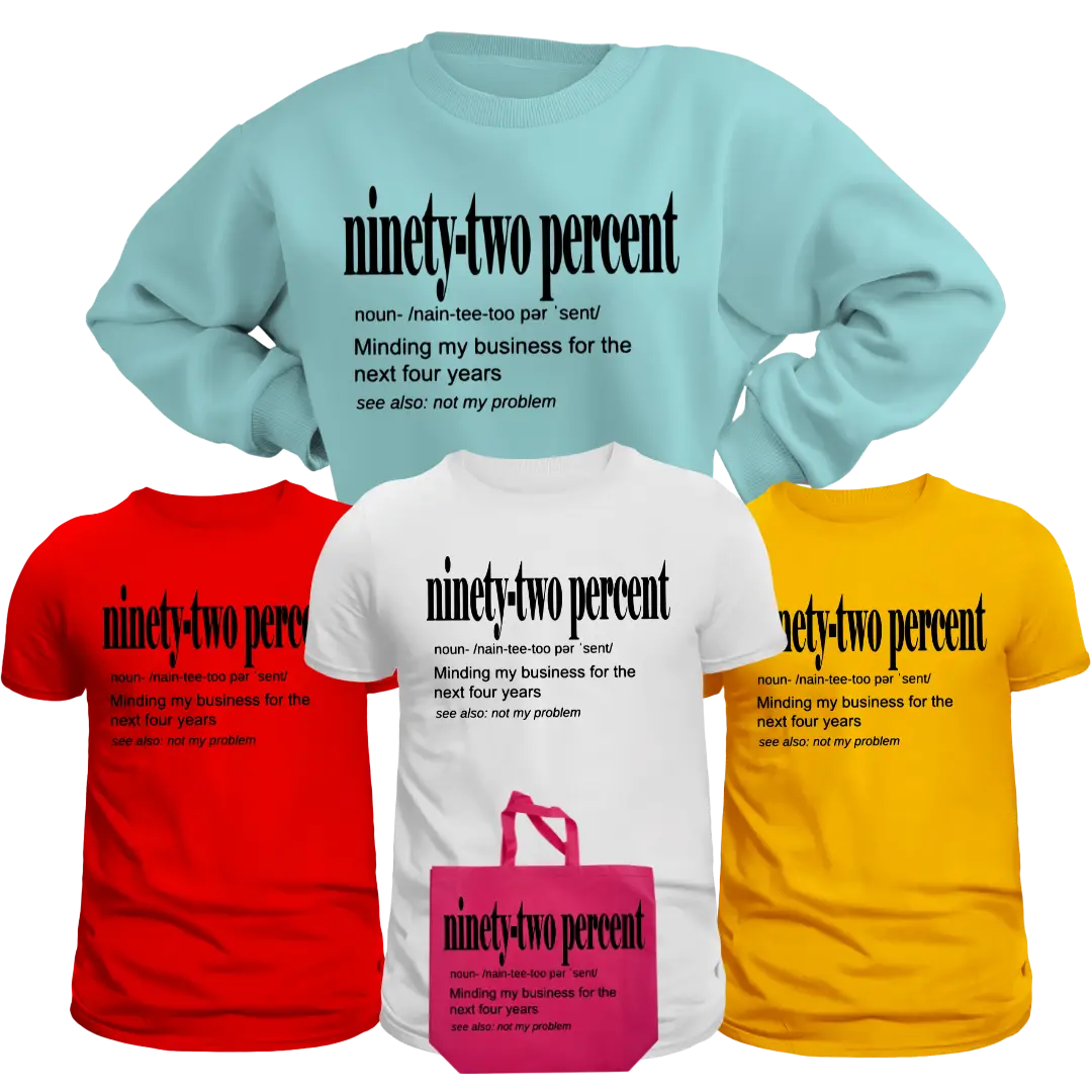 Ninety Two Percent Black Mockups Screen Print Transfer