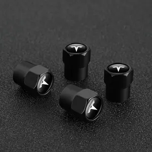 4pcs/set Car Wheel Tire Valve Caps Cover, Compatible with Tesla Model 3 Model S Model X, Durable & Stylish Design, Perfect Fit