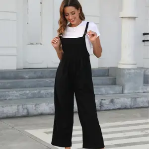 Women's Plain Pocket Overalls, Casual Comfy Overalls for Daily Wear, Ladies Clothes for All Seasons, Womenswear