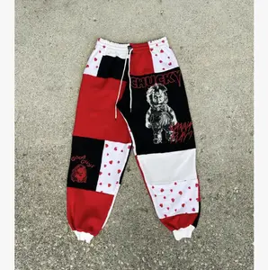 Patchwork Horror Jogger Pants - Chucky Inspired Graphic Sweatpants