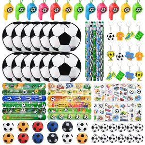 12 Pack Soccer Party Favors Set with Goodie Bags Fidget Spinners Slap Bracelets Tattoo Stickers Pencils Erasers Whistles for Birthday Classroom Party Supplies
