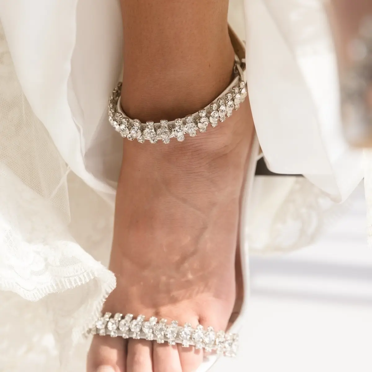 Rhinestone Goddess White High Heels Classy Comfort Shoe Women Stylish Elegant Fashion Walking Shoes Footwear