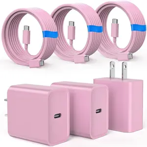 SANPRIO For iPhone17 Charger Fast Charging 3 Pack PD 20W USB C with 10FT Cable for iPhone 16/16 Plus/16 Pro/16 Pro Max/15/15 Pro/15 Pro Max Dual Ports Cellphone