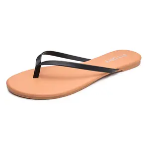 FITORY Women’s Flip Flops ,Vegan Leather Thong Slides, Comfortable Flat Sandals for Beach & Daily Wear