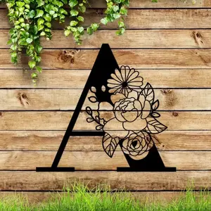Stunning Floral Monogram Letters Metal Sign! Metal wall art. Floral capital alphabet wall decor.DIY wall letters. Backdrop sign. Flower