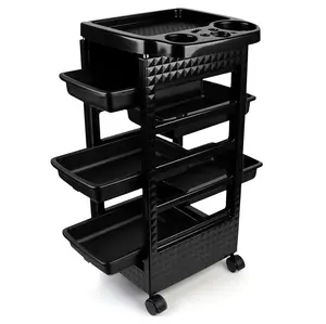Salon SPA Trolley Storage Cart - Salon Hair Dryer Holder with 5 Drawers for Tool Storage Organiser Racks