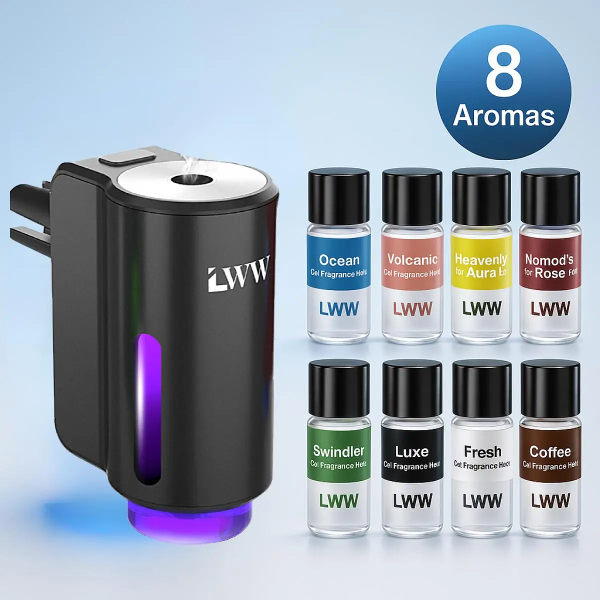 (8 bottles) - Black - Mixed Flavors 