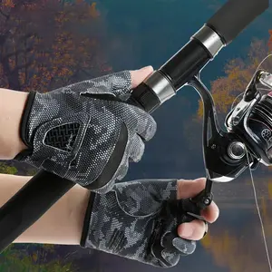 New Fishing Gloves for Men Anti Slip Summer Outdoor Sun Protection Gloves Breathable 3 Finger Cut Gloves Fly Fishing Accessories