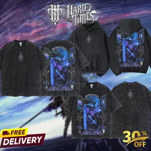 HardTimesClothing Heolstor, Libra, Fulghor Nightlord Elden Ring Boss Nightreign Retro Vintage Unisex Oversize Anime Manga Acid Washed Heavyweight Cotton T-shirt, Anime Merch, Gift For Anime Fan. Menswear Oversized