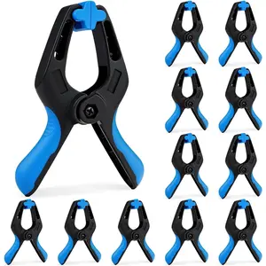 12 Pack 4inch Heavy Duty Spring Clips, Plastic Spring Clamps for Woodworking, Backdrop Stand, Pool Cover, Photography, Crafts