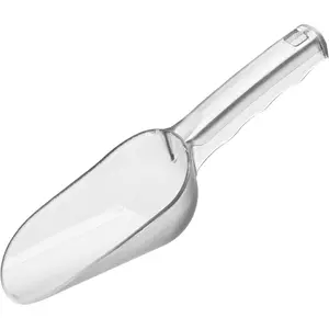 Clear 12 Oz Utility Ice Scoop with Ergonomic Handle, Plastic Polycarbonate Ice Scooper for Freezer Ice Maker Ice Bucket Ice Cream Pet Food Coffee Beans 1 Piece