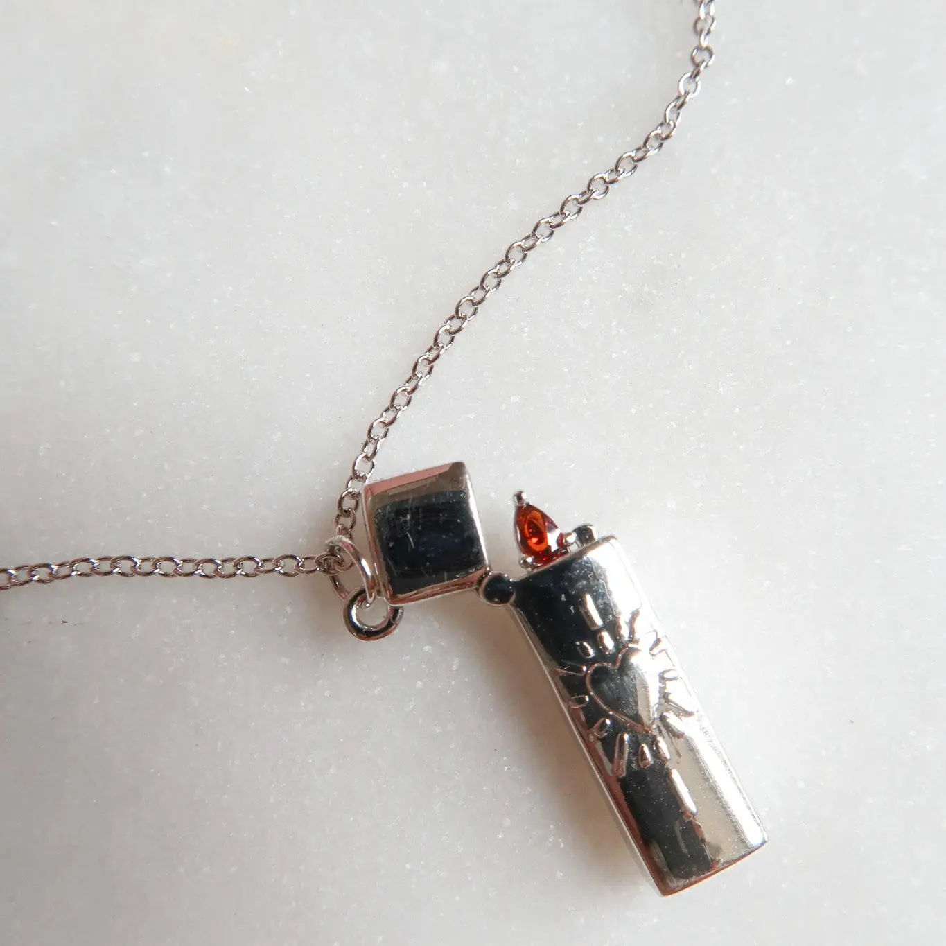 Fireheart Lighter Necklace in Silver