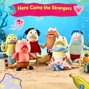 MINISO SpongeBob Series Bikini Bottom Residents Fish Plush Doll - 35CM/13.78inch, Funny Cute Stuffed Toy, Soft Fluffy Polyester, Novelty Gift for Friends, Christmas & Holiday Summer Vibes