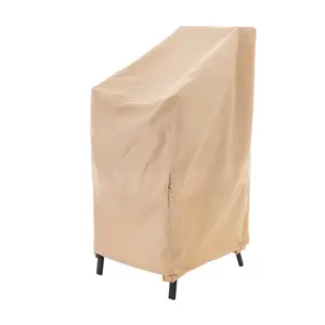 WJ-X3 Patio Stackable Chair Covers, Beige, 1 Pack, Luxury Edition
