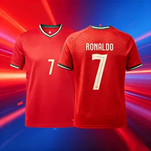 2025 Portugal Home Short Sleeve 7# Cristiano Ronaldo Soccer Jersey Red Football Jersey Quick Drying