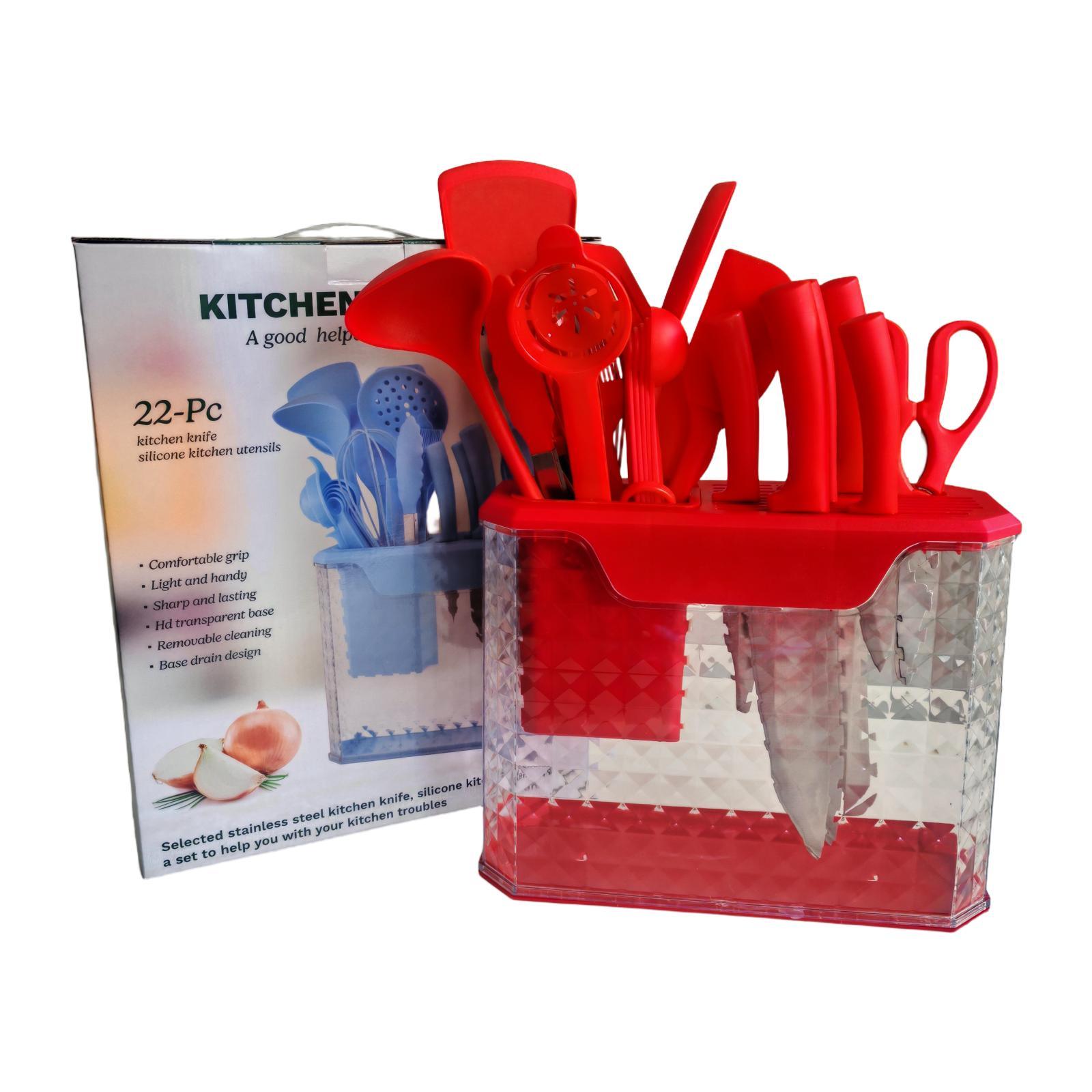 15PCS knife holder kitchen knife set: Japanese style knife, meat/vegetable knife, chicken bone knife, German steak knife storage built-in sharpener - stainless steel washable dishwasher suitable for women, wives, Mother's Day, pink/white/black