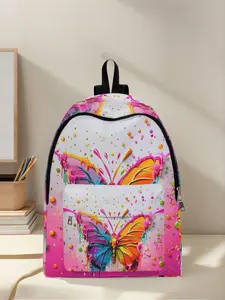 Butterfly Pattern Backpack, Fun Design, Fashionable Look, Spacious Storage, Ideal for School, Travel, Business Trips, Back-To-School Season