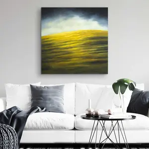 212 MAIN High-Def Vibrant Yellow Mountains Nature Artwork Photo Print - 32x32 in, Room Wall Decoration, Ideal Gift for Home Enthusiasts