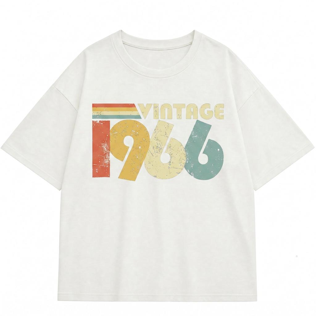 Vintage 1966 Shirt Retro Birthday Gift 58th Anniversary Tee Distressed Year Born Gift Womenswear