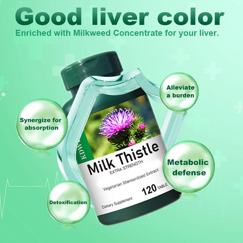 KDWKDW 120-Count Milk Thistle Capsules for Working Professionals Night Shift Workers & Elderly Liver Health Dietary Supplement