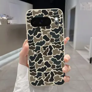 Rounded Edge Phone Case for Google Pixel 10 9 XL 8 7 Pro A  Camouflage pattern Pattern Anti-Scratch Shockproof TPU Bumper Drop-proof Cover Cellphone Protective