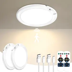 Wireless Rechargeable Motion Sensor Ceiling Light with Remote Control, Magnetic LED Lamp for Closet, Stairs, Bathroom, Hallway, Shed Utensils Utensils