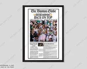 2008 Boston Celtics NBA Champions "Back On TOP" Unframed Newspaper Print