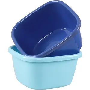 2-Pack Large Wash Basin, 18 Quart Plastic Dish Pan\/Wash Tub