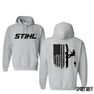 STIHL Hoodie for Real Tree Guys  American Flag Graphic, Workwear Style That Hits Different – Blue Collar Pride Gear Streetwear, Shirts Men, Men's Top