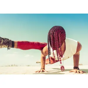 The Gladiator - Red Hanging Trim Couture Mask