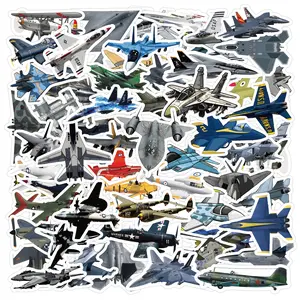 60 Sheets Cartoon Plane Fighter Graffiti Stickers, Waterproof Decorative Stickers for Planner, Stationery, Water Bottle, Computer, Phone Case, Notebook