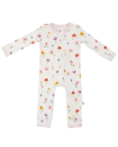 Ribbed Zippered Romper (Birth Flower)