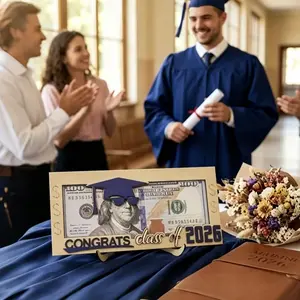 2026 Graduation Memorial Wallet, Unique Wooden Cash Gift Box for 2026 Class, Creative Graduate Gift, Special Keepsake for Alumni