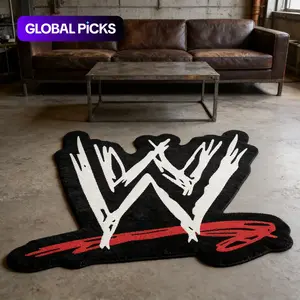 Wwe Abstract Graffiti Carpet in, Industrial Style Mat for Bedroom and Living Room, Non-Slip Modern Area Rug Design, Abstract Rugs