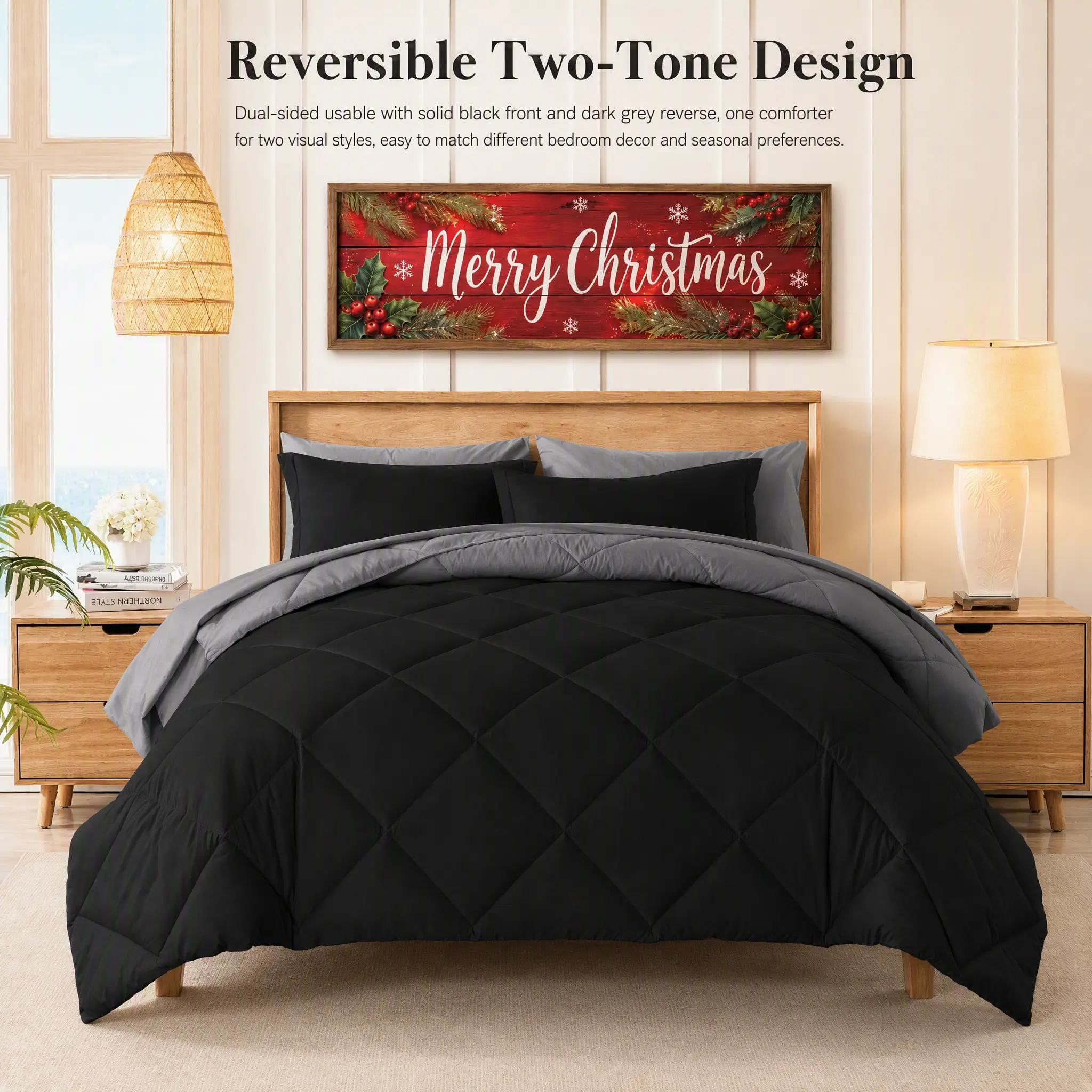 Cosybay Comforter Set 7pcs - Full/Queen/King - 7 Pieces Halloween Bed in a Bag (1 Lightweight Comforter + 1 Flat Sheet + 1 Fitted Sheet + 2 Pillowcases + 2 Pillow Shams), All Season,Machine washable,Breathable,Soft #TikTokShopBackToSchool